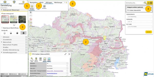 Beispilekarte NÖs aus dem NÖ Atlas