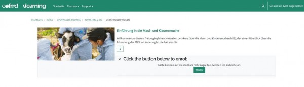 Anmeldetool zum Kurs zur Maul- und Klauenseuhe