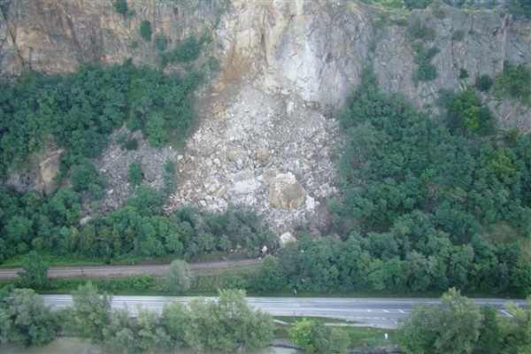 Felssturz westlich von Dürnstein