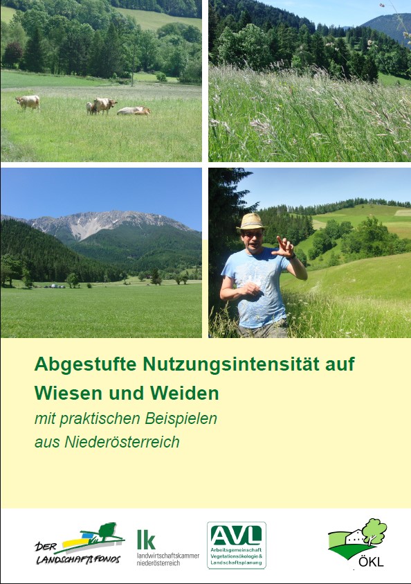Deckblatt der Broschüre Abgestufte Nutzuungsintensität auf Wiesen und Weiden