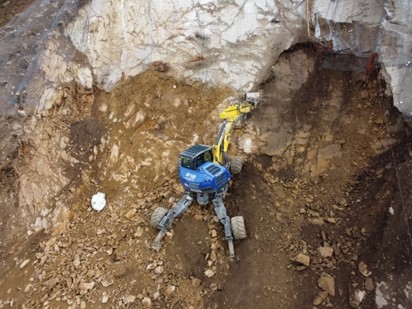 Schreitbagger im Einsatz