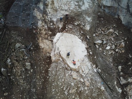 Vorbereitung für die Sprengung 