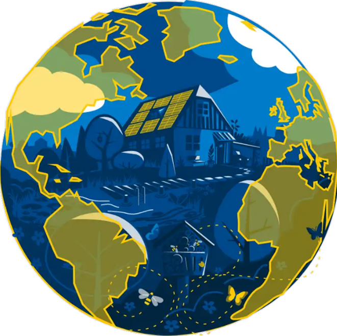 Grafik einer Weltkugel