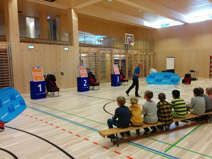 Schulklasse in Turnsaal